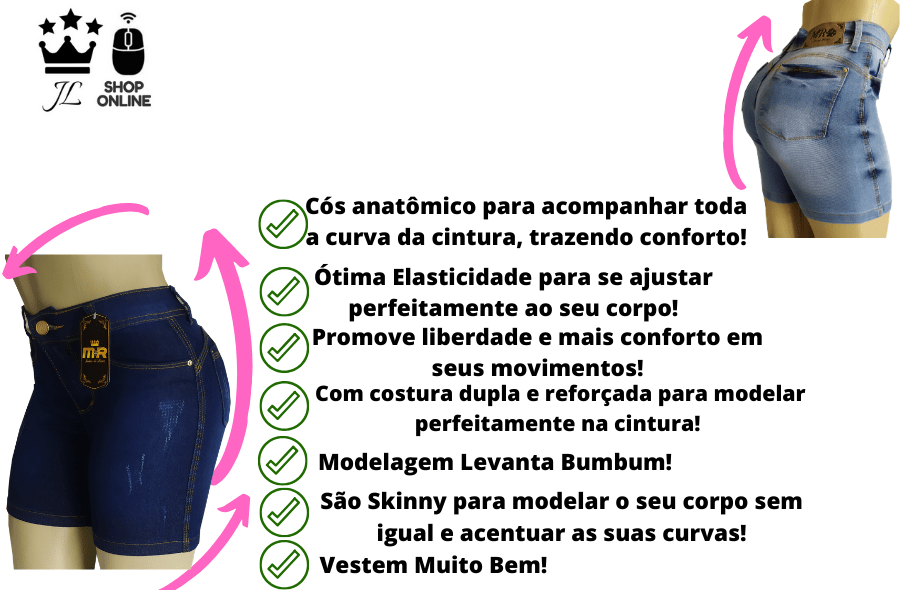 bermuda jeans feminina cos alto